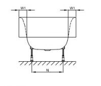 Овальная встраиваемая ванна Bette BetteLux Oval Highline 3467 CFXXH 190х90 схема 4