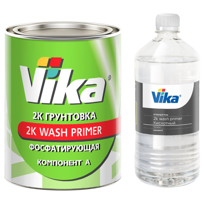 Vika Грунт фосфатирующий Wash Primer 2К (красно-коричневая) + отвердитель, объем 800гр. + 670гр.