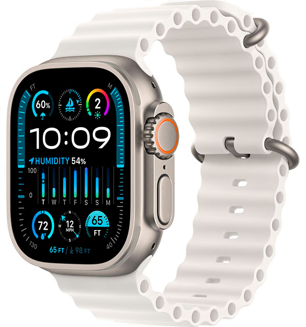 Apple Watch Ultra 2 GPS + Cellular 49mm (корпус - титан, ремешок Ocean Band белый, IP6X)
