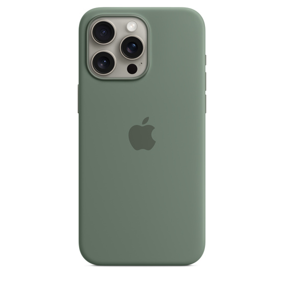 Чехол-накладка Apple MagSafe для iPhone 15 Pro Max, силикон, кипарис