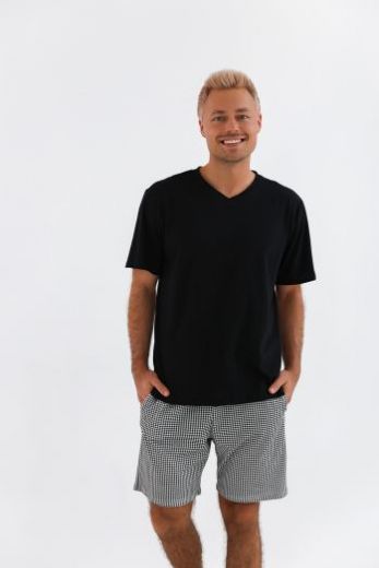 Пижама мужская SENSIS Marco, футболка и шорты, черный