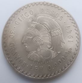 5 песо (Регулярный выпуск)  Мексика 1947