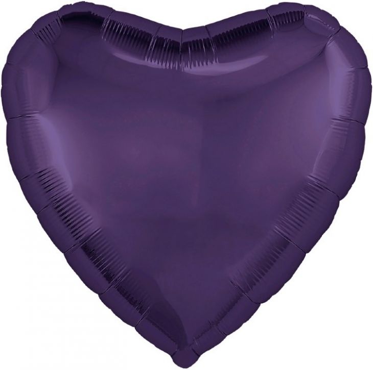 Шар (18''/46 см)  сердце темно-фиолетовый