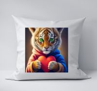 Подушка декоративная  с наволочкой, принт Влюблённый тигр, размер 30x30