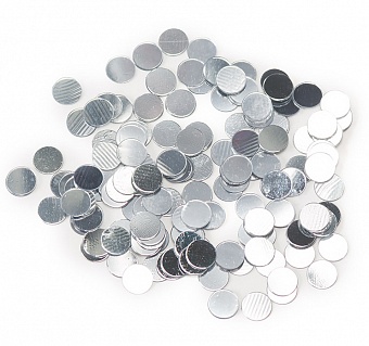 Конфетти серебряное кружки мелкие (0,8 см) металлизированное
