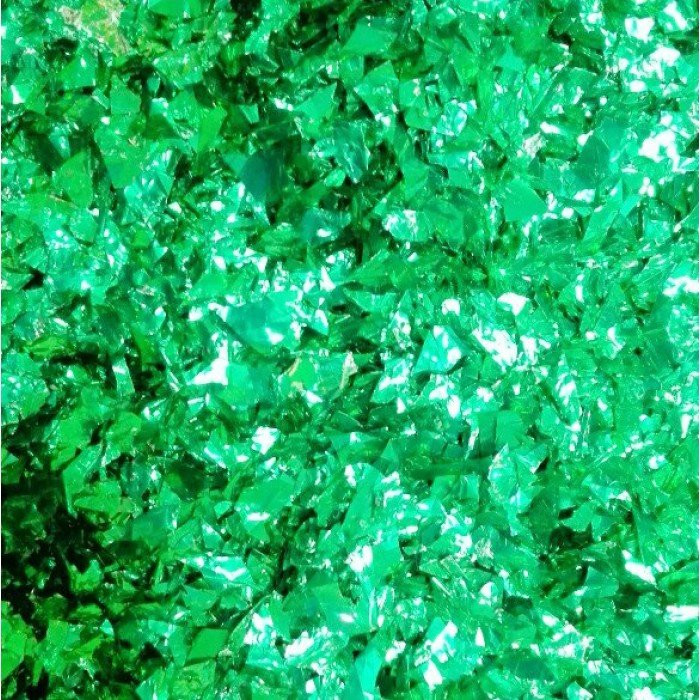Конфетти крошка зелёное металлизированное