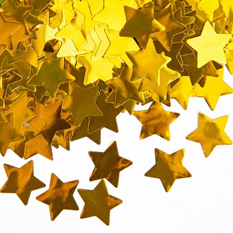 Конфетти золото звёзды крупные металлизированное