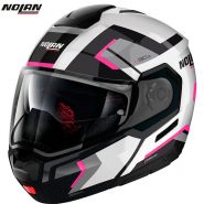 Шлем Nolan N90-3 Lighthouse N-Com, Черно-серо-розовый