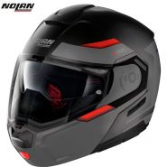 Шлем Nolan N90-3 Reflector N-Com, Серо-красный матовый