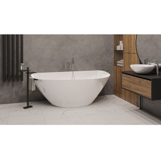 Асимметричная ванна WHITECROSS Topaz 170x80 0212.170080 из искусственного камня схема 5