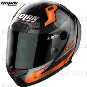Шлем Nolan X-804 RS Ultra Carbon Hot Lap, Черно-серо-оранжевый