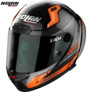 Шлем Nolan X-804 RS Ultra Carbon Hot Lap, Черно-серо-оранжевый