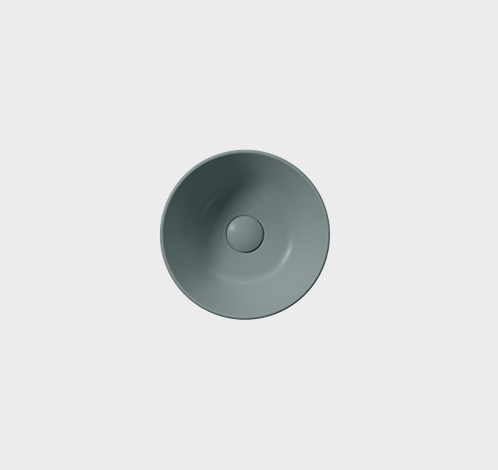 Раковина накладная круглая GSI KUBE X 943504 320 мм х 320 мм, без перелива, цвет Agave Matte схема 3