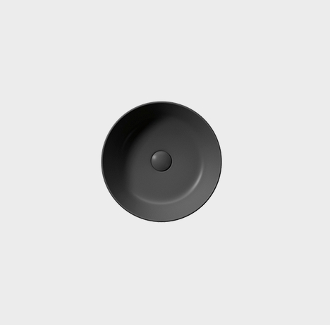 Раковина накладная круглая GSI KUBE X 943526 320 мм х 320 мм, без перелива, цвет Чёрный матовый Ardesia ФОТО