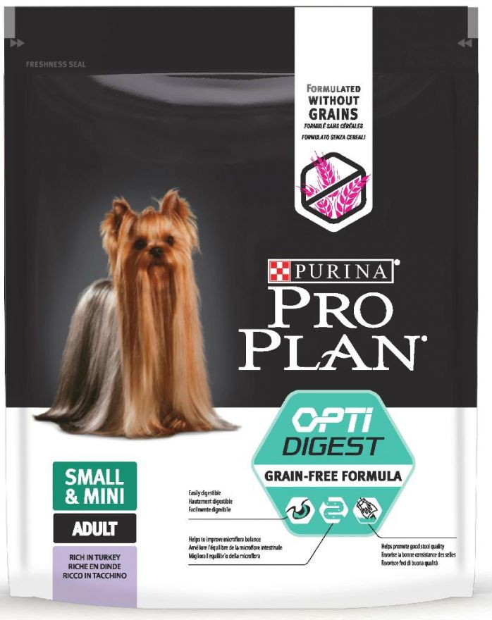ProPlan корм для собак мини пород чувствительное пищеварение, граин фри формула индейка 2,5кг