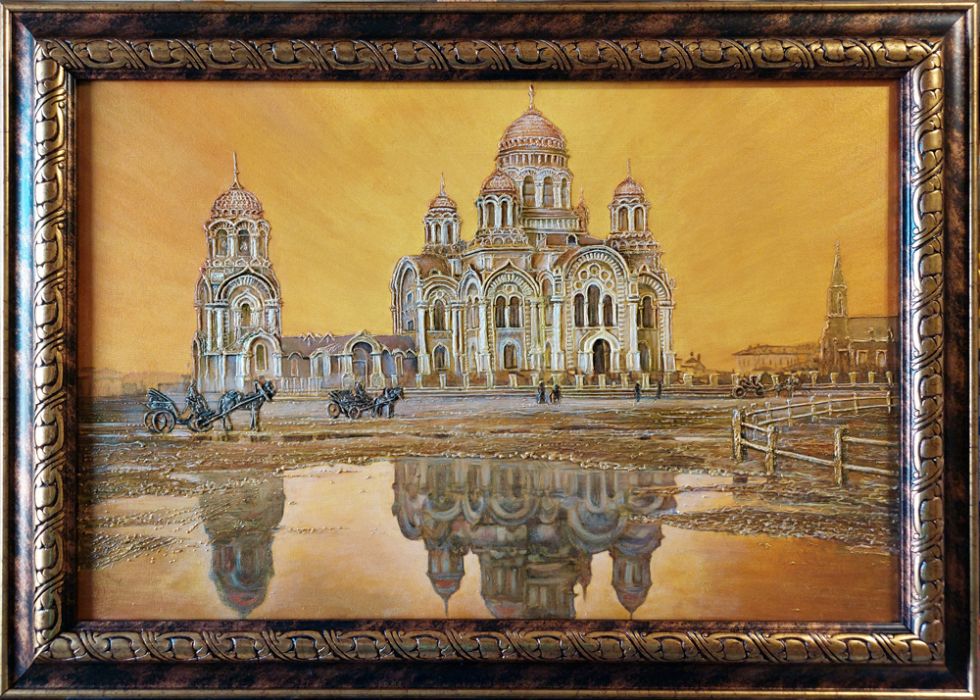 картина "Старый Иркутск.Кафедральный собор"