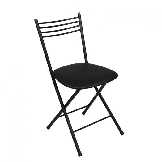 Складной стул «Хлоя» (Чёрная экокожа)