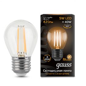 Лампа Gauss LED Filament Globe E27 5W 2700K 105802105 / МВ Лайт
