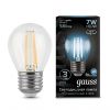Лампа Gauss LED Filament Globe E27 7W 4100К 105802207 / МВ Лайт