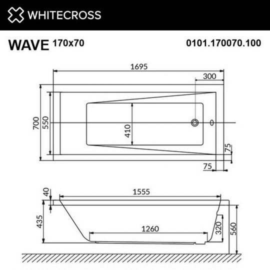 Ванна WHITECROSS Wave 170x70 схема 21