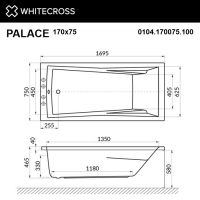 Ванна WHITECROSS Palace 170x75 схема 16