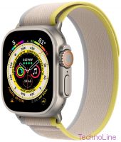 Apple Watch Ultra 49 мм Titanium Case GPS + Cellular, титановый/желто-бежевый Trail Loop (M/L)
