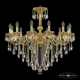 Люстра Бронзовая BOHEMIА IVELE CRYSTAL 75101/12/300 B G Золото, Латунь / Богемия Ивеле Кристалл