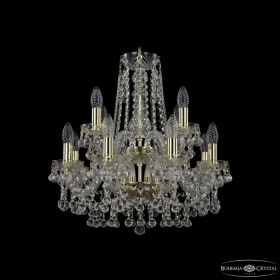 Люстра Хрустальная BOHEMIA IVELE CRYSTAL 1409/8+4/160/2D G Золото, Стекло / Богемия Ивеле Кристалл