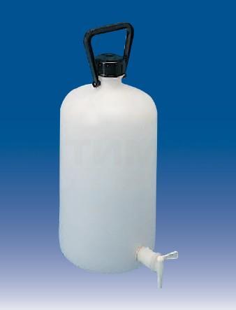 Бутыль с краном (емкость для общелабораторного применения) с завинчивающейся крышкой и ручкой, 10000 мл, ПЭВП, Lamaplast