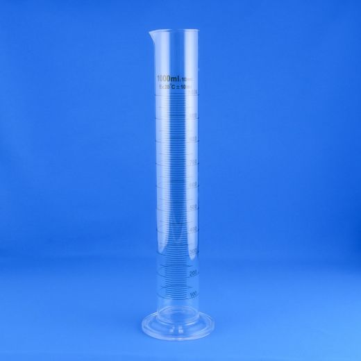 Цилиндр мерный 5drops 1-1000-2, 1000 мл, стекло Boro 3.3, со стеклянным основанием, с носиком, градуированный
