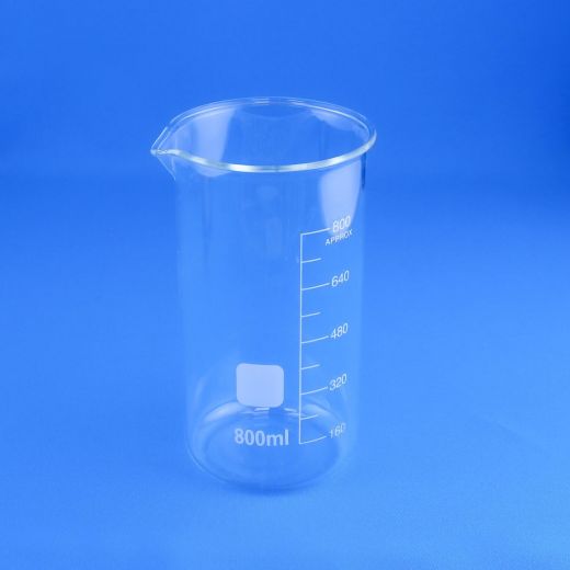 Стакан лабораторный высокий 5drops В-1-800, 800 мл, стекло Boro 3.3, градуированный