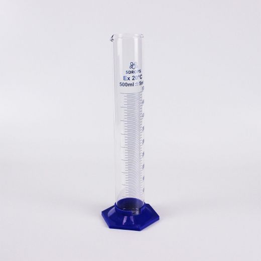 Цилиндр мерный 5drops 3-500-2, 500 мл, стекло, с пластиковым основанием, с носиком, градуированный