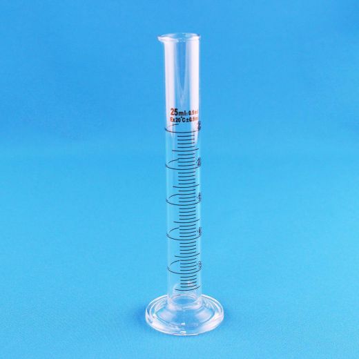 Цилиндр мерный 5drops 1-25-2, 25 мл, стекло Boro 3.3, со стеклянным основанием, с носиком, градуированный
