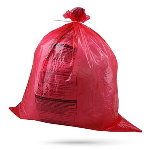 Пакеты для медицинских отходов с информацией, 800x900, 80 л, красный, В, упаковка 100 шт
