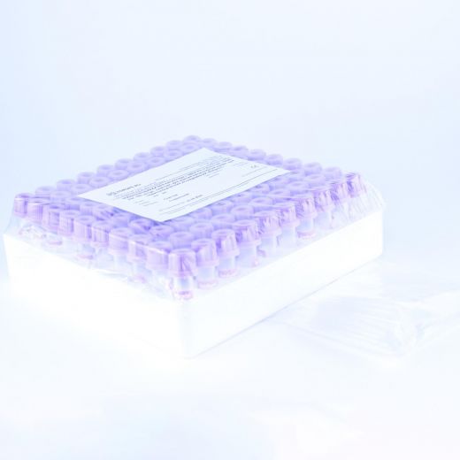 Микропробирки без каппиляра с ЭДТА К3, 0,25-0,5 мл, 10х45 мм, пластик, для взятия капиллярной крови, Bodywin, 100 шт/упак