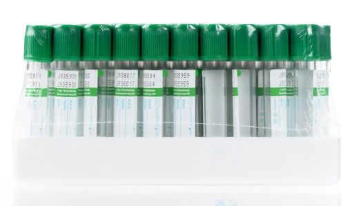 Пробирки вакуумные с натрий гепарином, 4 мл, 13х100 мм, 100 шт, пластик, для исследования плазмы,  Lind-Vac