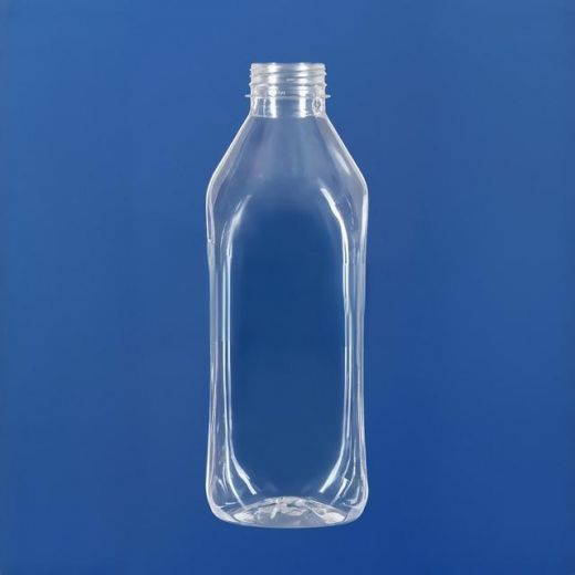 Бутылка 1000 мл, горло 38/415 мм, ПЭТ, квадратная, прозрачная, без крышки, 50 шт/упак