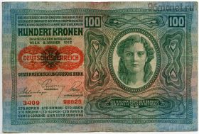 Германская Австрия 100 крон 1919 3409