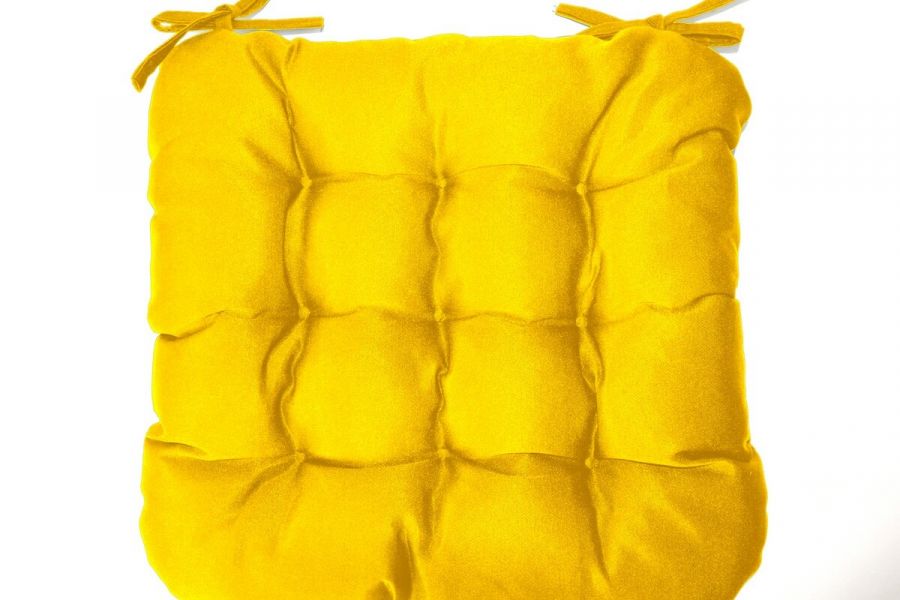 Подушка на стул с завязками Феникс [желтый]