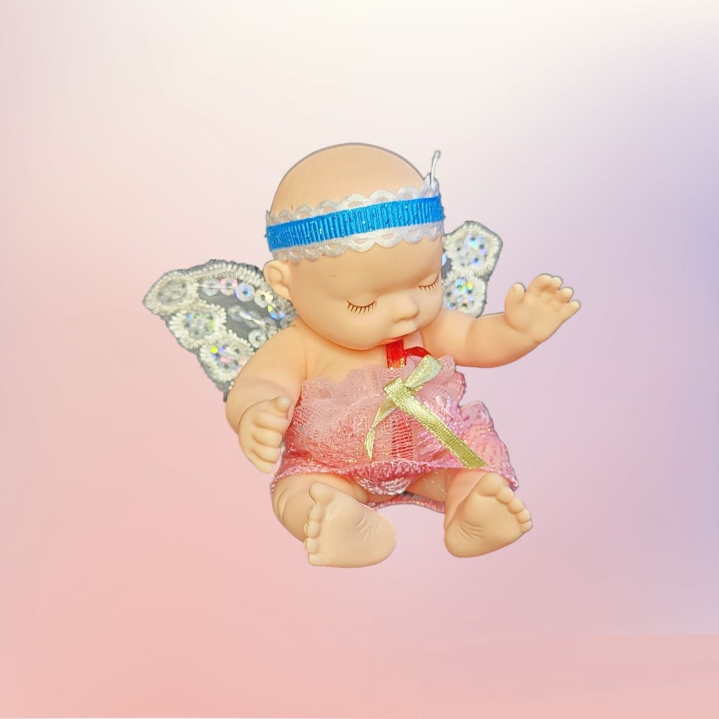 Резиновый пупс в шаре Baby Ardana спящий Купидон ангелочек с крылышками