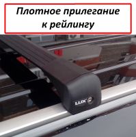 Багажник на рейлинги Renault Koleos 2016-..., Lux Bridge, крыловидные дуги (черный цвет)