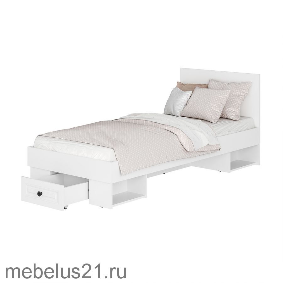 Кровать 0,9 Софт КР-01 белый/эмаль белая