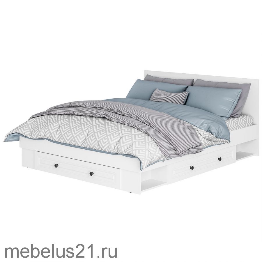Кровать 1,6 Софт КР-16 белый/эмаль белая