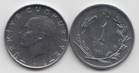 Турция 1 лира 1980 год UNC