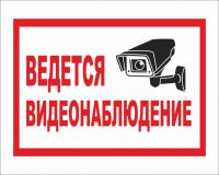 Табличка "Ведется видеонаблюдение", 200х250 мм.