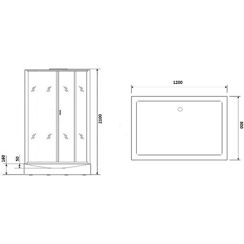 Душевая кабина Niagara Premium 120x80 NG-6012-01Q без гидромассажа схема 6