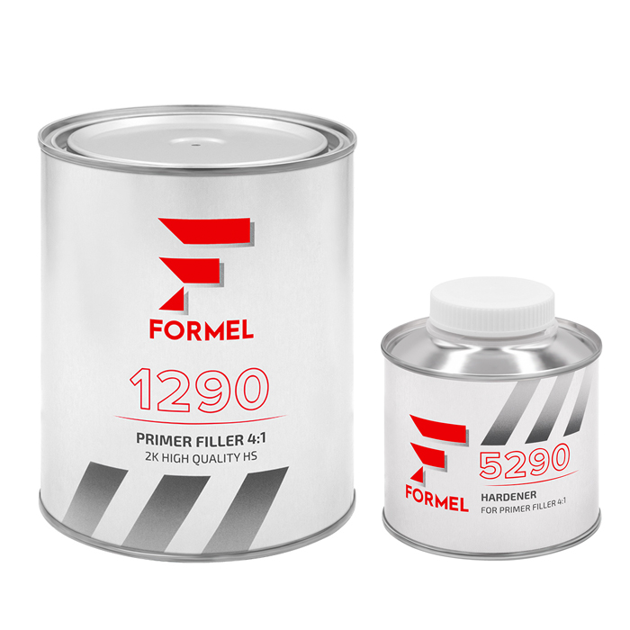 Formel Грунт 1290 HIGH QUALITY HS 4:1 + отвердитель 5290, цвет белый, объем 800мл. + 200мл.