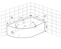 Акриловая ванна Frank F105L 170х80 с гидромассажем схема 2