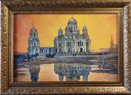 картина "Старый Иркутск, Кафедральный собор"