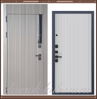 Входная металлическая дверь СТЕЛС с фрамугой Капучино / Белый 110 мм Россия